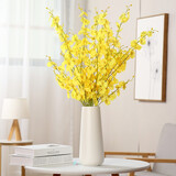 木子西年 陶瓷花瓶摆件 简约日式雪花釉水培花器 客厅电视柜家居装饰品 瑾萱白色大号+7支黄色跳舞兰 参考详情