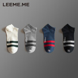 LEEME.ME粒米【消臭抗菌】袜子男春夏季休闲棉袜男士短袜船袜男袜4双装
