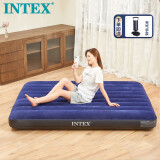 INTEX充气床垫家用午睡折叠床户外充气床双人露营防潮垫含手泵64759