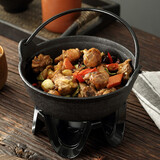 耐持日式寿喜锅铸铁锅具家用寿喜烧专用锅炖火锅老式明火煲仔干锅 小号 19.7cm