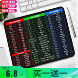 典元鼠标垫小号锁边护腕键盘垫办公桌垫快捷键电脑键游戏鼠标垫 快捷键-黑色【二个装】 260*210mm