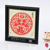 燕云州中国风特色礼品手工窗花镜框摆件剪纸工艺品福字成品送老外可定制 全家福