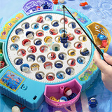 ONEVAN儿童玩具魔方智力球3岁6岁男孩智力开发动脑女孩宝宝早教彩虹球 电动钓鱼台-25磁性鱼+8竿【带音