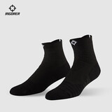 准者氢1中筒篮球袜篮球袜子男运动跑步专业训练加厚毛巾底精英低帮短筒 黑色