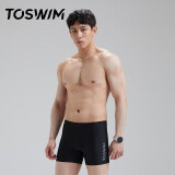 TOSWIM拓胜专业训练泳裤男平角温泉游泳沙滩裤防尴尬可下水 黑色先锋2XL