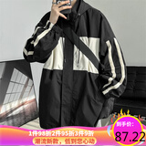 主意范冲锋衣夹克外套男春秋三合一宽松潮胖大码防水防风多拉链情侣外套 JK8001黑色 3XL 170-200斤