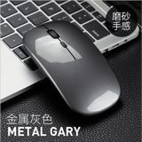 品怡 2.4G无线光电鼠标 便携简洁笔记本台式电脑鼠标 公司办公学习鼠标 充电款-灰色
