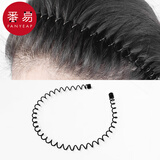 番易发箍/男A1v111-短发洗脸碎发卡不勒头男黑色波浪背头隐形头箍女捆 漩涡款发箍1个