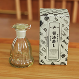 MOKUSHIN日本进口Hirota广田硝子一滴不漏酱油瓶复古手工日式家用玻璃油瓶 复古酱油瓶 菊纹