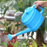 泰鹏加厚洒水壶浇花喷壶塑料浇水壶长嘴花洒园艺浇菜浇花壶家用淋水壶 2.5L 蓝 带盖