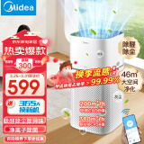 美的（Midea） 空气净化器除甲醛家用新风机净离子除菌全屋换气除雾霾烟味灰尘吸猫毛智能数显美居互联消毒机 【净化除醛】KJ400G-Z1 Pro