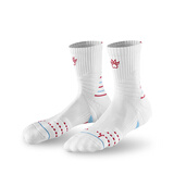 卡尔美（KELME）成人篮球袜训练比赛加厚包裹透气耐磨防滑袜子 白粉【中筒篮球袜】 L(39-44)