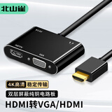 北山雀 HDMI转VGA+HDMI一分二转换器 4K高清二合一转接头 电脑笔记本机顶盒接电视显示器投影仪线 BSQ-31