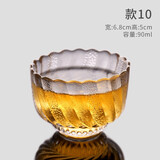 康韵（KANGYUN） 康韵加厚玻璃小茶杯功夫茶杯个人杯子日式锤纹耐热防爆玻璃品茗杯单层耐高温玻璃杯 10号锤纹单杯（90ml）