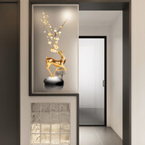 奶油风长虹玻璃半墙屏风卫生间干湿区洗手台简约现代艺术客厅隔断 长虹玻璃艺术画/ 每平方