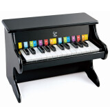Hape儿童钢琴玩具音乐电子电钢琴仿真木质模拟钢琴音乐男女孩生日礼物 黑色25键钢琴 E8463