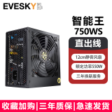 EVESKY 积至 电脑电源额定500W600WS权力游戏系列台式机/主机电源 吃鸡电脑电源机箱电源 积至750W-直线版（额定550W）