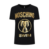 莫斯奇诺（moschino）女士火烈鸟系列黑色棉质圆领短袖T恤 1906 2103 0555 S码