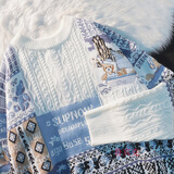 鲁宾克毛衣男美式复古慵懒风外套男生秋冬保暖男女情侣针织衫加绒毛衣男 SC-D315蓝色 L