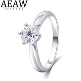 AEAW Jewelry培育钻石戒指重金版18K金/铂金培育钻戒DE色求婚订婚情人节礼物 18k金1克拉D/VVS/NGIC证书