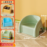 兔可图婴幼儿童塑料小凳子靠背椅加厚宝宝沙发餐椅小椅子防滑板凳洗澡凳 抹茶青 1只【优质加厚PP材质】