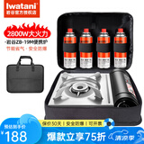 岩谷（Iwatani）卡式炉套装户外便携式卡磁炉瓦斯炉家用火锅炉具烧烤炉野炊ZB-19 ZB-19M炉+4瓶气+一体收纳包
