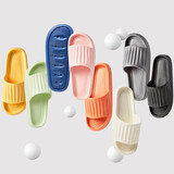 3AnGnI拖鞋男室内居家软底轻弹加厚凉拖鞋女浴室洗澡防滑舒适情侣拖鞋 黑色 40-41 脚宽建议拍大1码