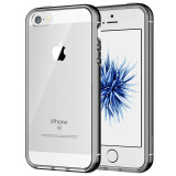 JETech 苹果iPhone 5s手机壳SE一代【不适用2020款SE】硅胶防摔保护套4.0英寸屏 浅灰色