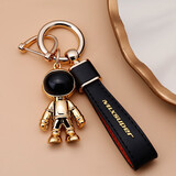 猛速太空人钥匙扣挂件链环汽车高档简约女创意个性圈情侣男士礼物礼品 太空人钥匙扣【编织款】-经典黑