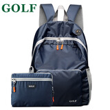 高尔夫（GOLF）可折叠双肩包防泼水男女大容量14英寸学生电脑书包便携户外背包男 深蓝色