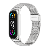 米布斯（mijobs）适用小米手环9/8/7表带6/5/4腕带3NFC版金属编织不锈钢智能运动手环带 银色 小米手环6/5/4/3表带
