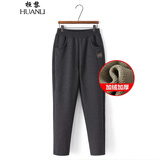 桓黎老年人衣服中老年女裤妈妈装秋冬裤子加绒加厚休闲长裤老太太保暖 灰色【款】加绒 3XL 建议120-135斤