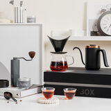 MAVO手冲咖啡壶套装礼盒  手冲壶磨豆机分享壶滤杯礼品 2号咖啡礼盒2.0曜岩黑