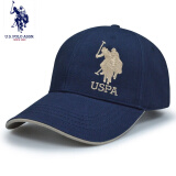 U.S.POLO ASSN.保罗帽子男士纯棉硬顶棒球帽polo女春夏秋遮阳防晒太阳帽潮流休闲 藏青色（硬顶款） 可调节(54-60)cm