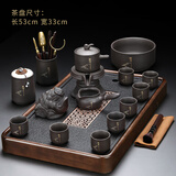 陶福气紫砂自动茶具套装家用礼品功夫懒人泡茶器石磨茶壶茶杯一整套定制 金字-禅道紫砂自动茶具+井格大