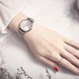 Spirra阿妈妮情人节礼物满天星手表女士2025年新款镶钻简约气质防水品牌 0014白壳白面
