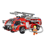 星堡积木城市消防救援队消防云梯车喷水车积木拼插模型消防员拼装玩具儿童 【03028】机场消防车767颗粒