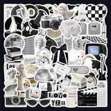 ins风贴纸简约韩系高颜值小清新创意小物件装饰小贴画 61张黑白艺术贴纸 加厚升级