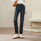 逸阳冬季新款黑色显瘦烟管法棍裤子直筒牛仔裤女小个子 雾霾蓝-冬季 28