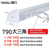 耀力90度直角led超亮日光灯长条灯明装挂壁墙角灯门前壁灯led墙角直灯 大直角118厘米36W _背面出线 白光6000-6500K