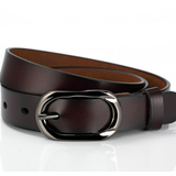 宸劲佰（CHENJINGBAI）皮带真皮女士牛皮腰带针扣真皮日字扣休闲细款裤带二层简约韩版 咖啡色 105cm