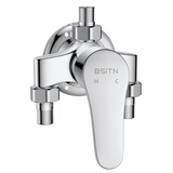 BSITN黄铜明装淋浴水龙头明管冷热混水阀浴室花洒开关太阳能带上水B111