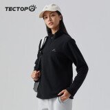 探拓（TECTOP）抓绒衣男女立领打底衫加厚保暖卫衣冲锋衣内胆保暖衣服 女款黑色 L