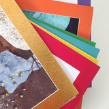 昊拓卡纸相框画框裱框挂墙 a4简易画框彩色纸画框水彩画 混色发 A4画框 +膜+胶