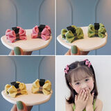 秋曾抖音网红布艺双面蝴蝶结抓夹儿童女童发卡小女孩发夹在逃公主发饰 果绿2个+粉色2个+黄色2个