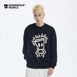 Dangerous people薛之谦dsp托头纸袋人套头毛衣宽松慵懒情侣针织衫 黑色 XL