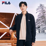 FILA 斐乐官方外套男装秋冬基础舒适简约休闲通勤立领上衣夹克男 传奇蓝-NV 170/92A/M