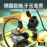 浪魄（LOPPO）有线耳机入耳式Type-C接口HIFI动圈游戏运动重低音降噪K歌直播耳塞电脑手机适用礼物送男友 黑色【Type-C扁口】