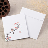 倾沫中国风创意简约贺卡卡片 迷你生日祝福卡创意留言卡中秋节祝福语小卡片 09花与鸟10个