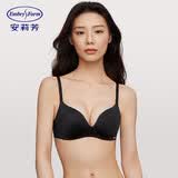 安莉芳无痕内衣女士小胸不空杯薄款无钢圈文胸 黑色BLK 70C
